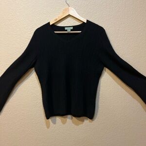 Geneva Black Cashmere Sweater